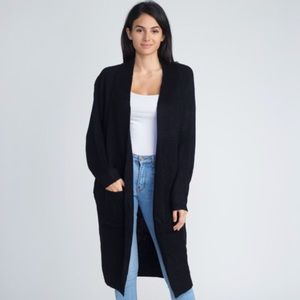 Black Long Line Cardigan